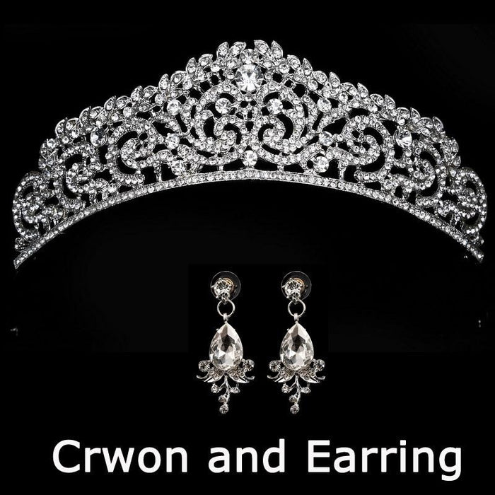 Luxurious Crown Queen Crystal Tiaras | Bridelily - silver 3 - tiaras