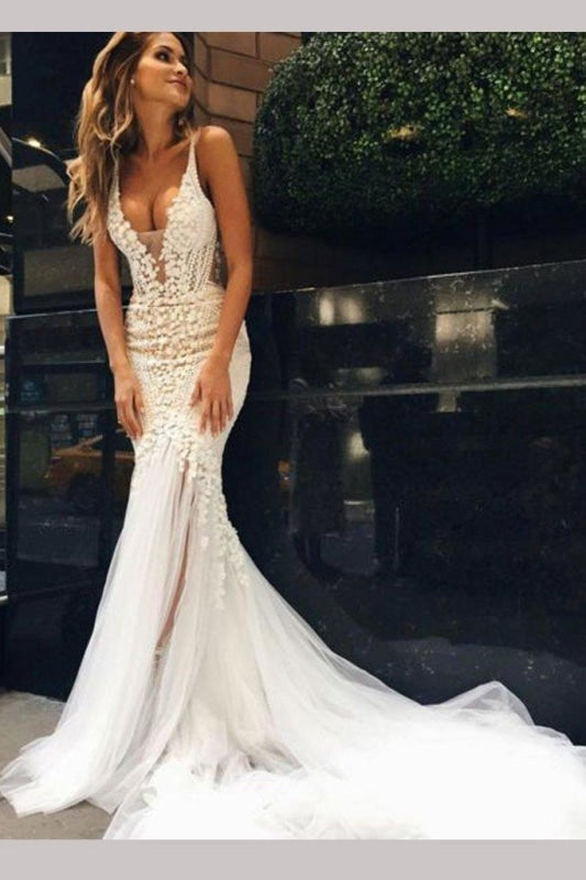 Luxurious Lace Mermaid Trumpet Wedding Dress 2020 - Bridelily