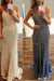 Luxurious Mermaid Spaghetti Straps V-Neck Sparkly Sweep Train Prom Party Dress - Prom Dresses