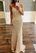 Luxurious Mermaid Spaghetti Straps V-Neck Sparkly Sweep Train Prom Party Dress - Prom Dresses