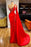 Luxurious Red Sleeveless Mermaid Evening Dress with Split - Prom Dresses