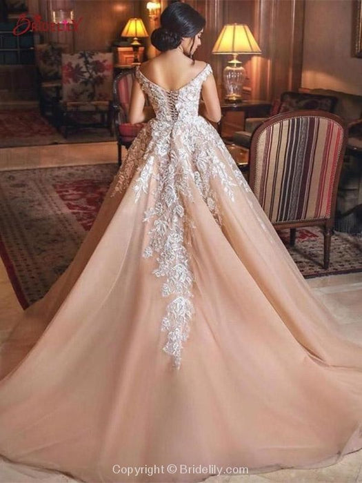 Luxury Appliques Lace-Up Ball Gown Wedding Dresses - wedding dresses