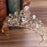 Luxury Crystal Queen Crown Tiaras | Bridelily - Gold White - tiaras