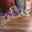 Luxury Crystal Queen Crown Tiaras | Bridelily - Blue - tiaras