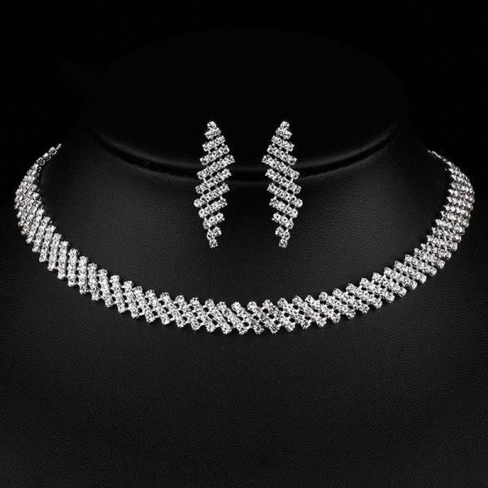 Luxury Crystal Silver Wedding Jewelry Sets | Bridelily - jewelry sets