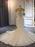 luxury Full Beading Lace-Up Mermaid Wedding Dresses - Champagne / Floor length - wedding dresses
