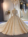 luxury Full Lace Beading Long Sleeves Ball Gown Wedding Dresses - picture color / Long train - wedding dresses