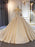 Luxury O-Neck Long Sleeves Lace Ball Gown Wedding Dresses - picture color / Long train - wedding dresses