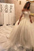 Luxury Off the Shoulder Long Sleeve Ball Gown Chapel Train Appliques Wedding Dress - Wedding Dresses