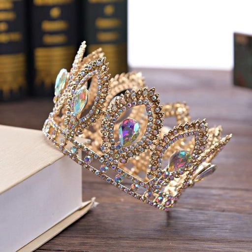 Luxury Vintage Gold Crystal Handmade Tiaras | Bridelily - tiaras