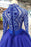 Marvelous Chic Elegant Royal Blue Sleeve Tulle Prom Lace Long Party Dress with Beads - Prom Dresses