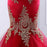 Marvelous Elegant Marvelous Floor Length Sweetheart Mermaid Red Prom Gold Appliqued Long Evening Dress - Prom Dresses