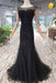 Marvelous Fabulous Excellent Black Mermaid Tulle Prom Dress with Sequins Sparkly Sleeveless Evening Dresses - Prom Dresses