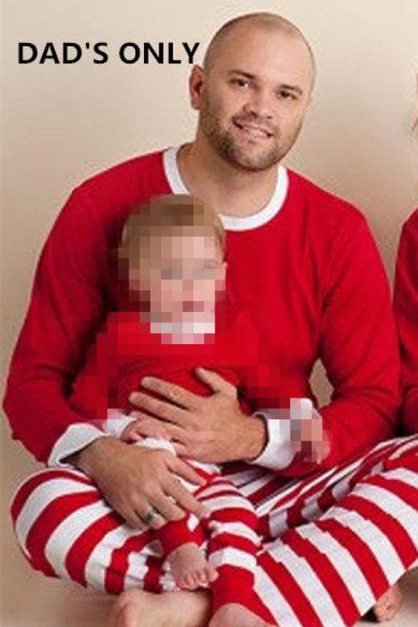 Matching Family Pajamas Sets Christmas Sleepwear Merry Christmas Reindeer - M / Men-Red - robes