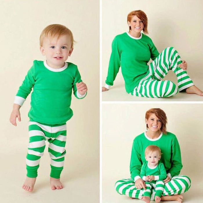 Matching Family Pajamas Sets Christmas Sleepwear Merry Christmas Reindeer - S / Men-Green - robes