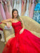 Mermaid Backless Red Lace Long Prom Dresses, Mermaid Red Formal Dresses, Red Lace Evening Dresses 