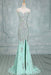 Mermaid Beaded Mint Front Split Long Prom Dress Evening Dresses - Prom Dresses