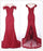 Mermaid Burgundy Off-the-Shoulder Chiffon Lace Prom/Evening Dress - Prom Dresses