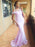 Mermaid Cold Shoulder Hot Pink Satin Bridesmaid Dress - Bridesmaid Dresses
