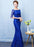 Mermaid Evening Dress Royal Blue Lace Prom Dress Off The Shoulder Half Sleeve fishtail Maxi Party Dress wedding guest dress