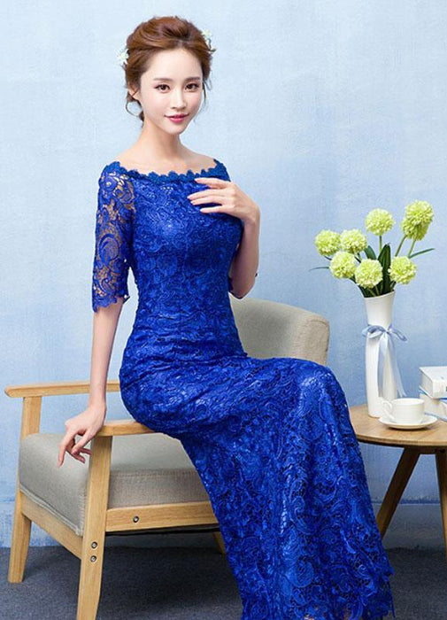 Royal blue lace maxi dress Clearance