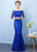 Mermaid Evening Dress Royal Blue Lace Prom Dress Off The Shoulder Half Sleeve fishtail Maxi Party Dress wedding guest dress