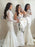 Mermaid High Neck Long Sleeves Sweep Train Ivory Bridesmaid Dress - Bridesmaid Dresses