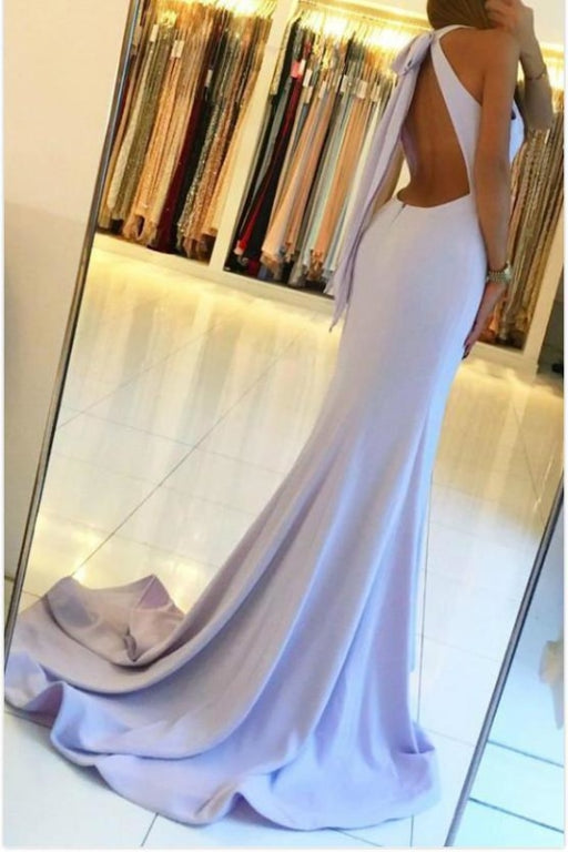 Mermaid Jewel Backless Sleeveless Split Long Prom Dress With Bowknot Keyhole - Prom Dresses