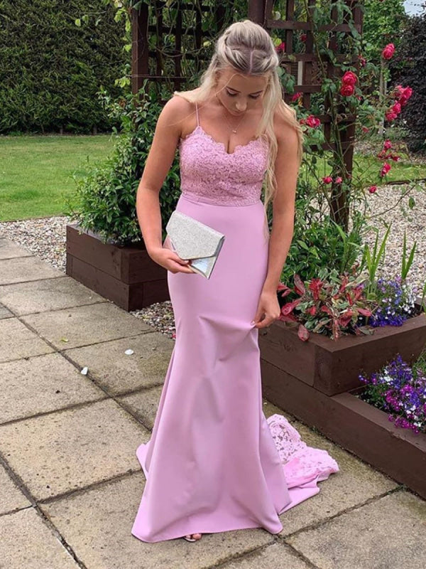 Lavender Tulle Elegant Mermaid Prom Dress Formal Party Dress,DP356 main image 1