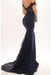 Mermaid Long Dress lace Black Off the Shoulder with Sash Prom Gowns - Prom Dresses