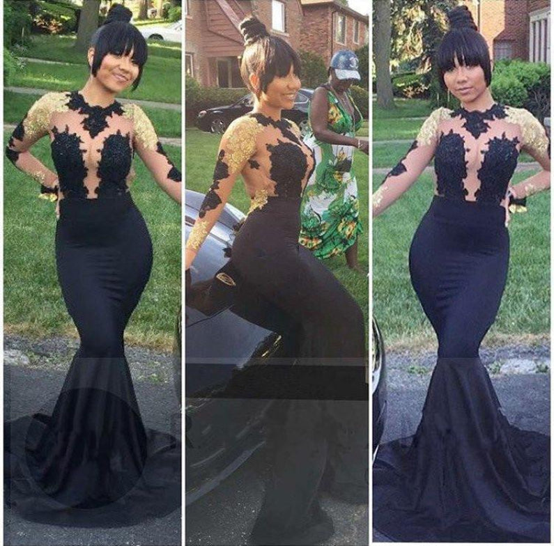 Glitter Mermaid Sleeveless Evening Dress,Stunning Evening Gown For Black Girls Y1175 main image 1