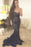 Mermaid Navy Blue Lace Sweetheart Prom Strapless Evening Dress - Prom Dresses
