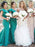 Mermaid One Shoulder Green Satin Long Bridesmaid Dress - Bridesmaid Dresses