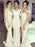 Mermaid Scoop Long Light Champagne Satin Bridesmaid Dress - Bridesmaid Dresses