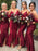 Mermaid Spaghetti Straps Wine Dark Red Bridesmaid Dress - Bridesmaid Dresses