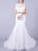 Mermaid \ Trumpet Wedding Dresses Jewel Neck Floor Length Lace Sleeveless Casual Plus Size with Lace Insert 2020 - wedding dresses