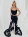 Mermaid Two Pieces Black Lace Long Prom Dresses, 2 Pieces Black Formal Dresses, Black Lace Evening Dresses 