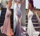 Mermaid V-neck Backless Long Bridesmaid Dress Party Dresses - Prom Dresses