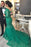 Mermaid V-neck Tulle Applique 3/4 Sleeves Long Plus Size Prom Dresses - Prom Dresses