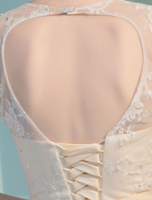 Mermaid Wedding Dresses Lace Half Sleeve Illusion Sweetheart Beading Keyhole Bridal Gown With Train