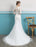Mermaid Wedding Dresses Long Sleeve Ivory Lace Illusion Train Bridal Gowns