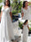 Modest Half-Sleeves V-Neck Lace Ruffles Wedding Dresses - wedding dresses
