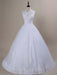 Modest Lace Covered Button Ball Gown Wedding Dresses - White / Floor Length - wedding dresses