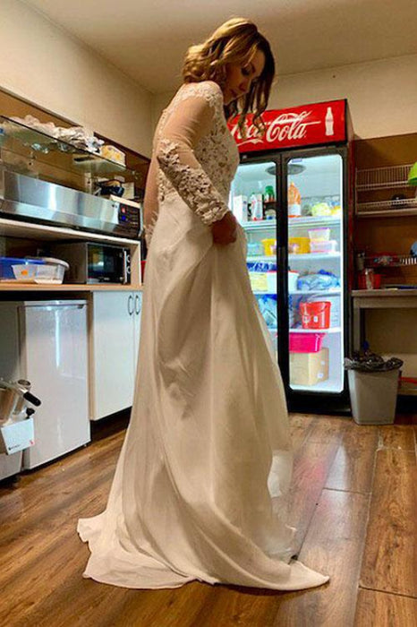 Modest Simple Long Sleeve Wedding Dresses 2025 - Bridelily Modest Simple Long Sleeve Wedding Dresses 2025 - Bridelily