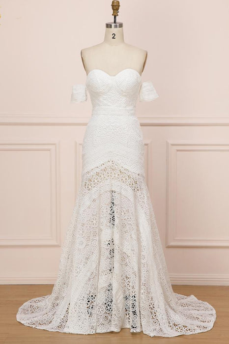 Modest Sweetheart Neck Simple Boho Wedding Dress Cheap Modest Sweetheart Neck Simple Boho Wedding Dress Cheap