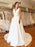 Modest V-Neck Sweep Train Ruffles Wedding Dresses - Ivory / Floor Length - wedding dresses