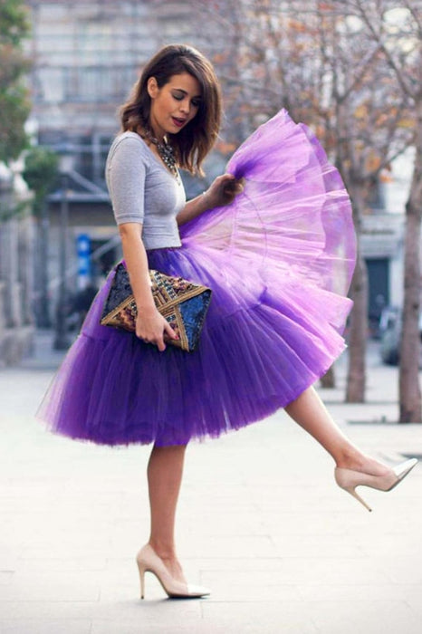Multi Color 6 Layers Tulles Wedding Petticoats | Bridelily - Purple / One Size - wedding petticoats