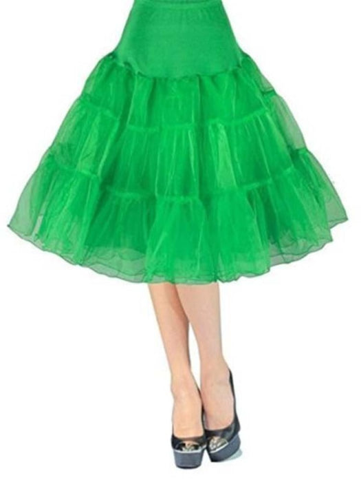 Multi Color Tulle Knee Length Wedding Petticoats | Bridelily - Green / M - wedding petticoats