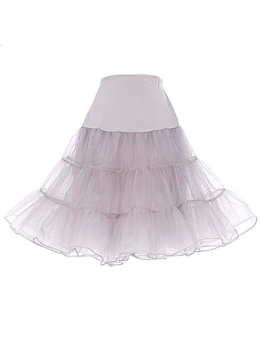 Multi Color Tulle Knee Length Wedding Petticoats | Bridelily - silver / S - wedding petticoats