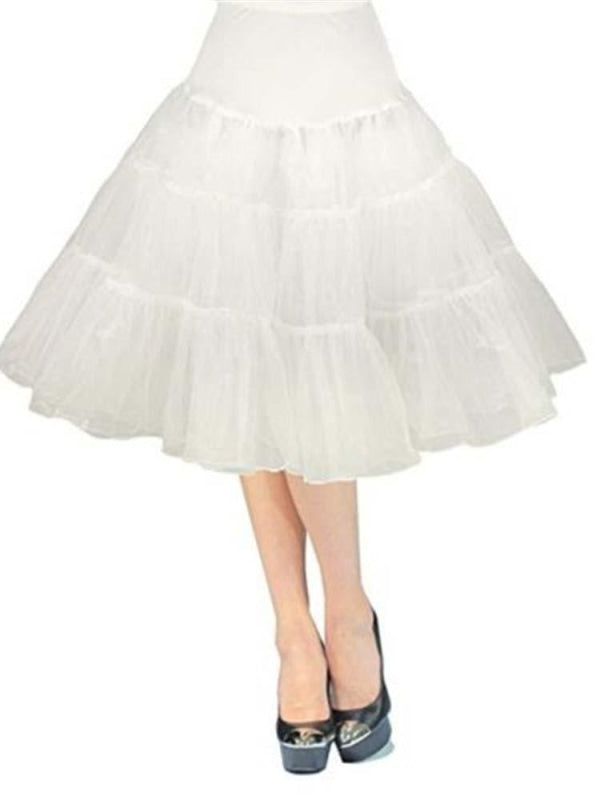 Multi Color Tulle Knee Length Wedding Petticoats | Bridelily - White / M - wedding petticoats
